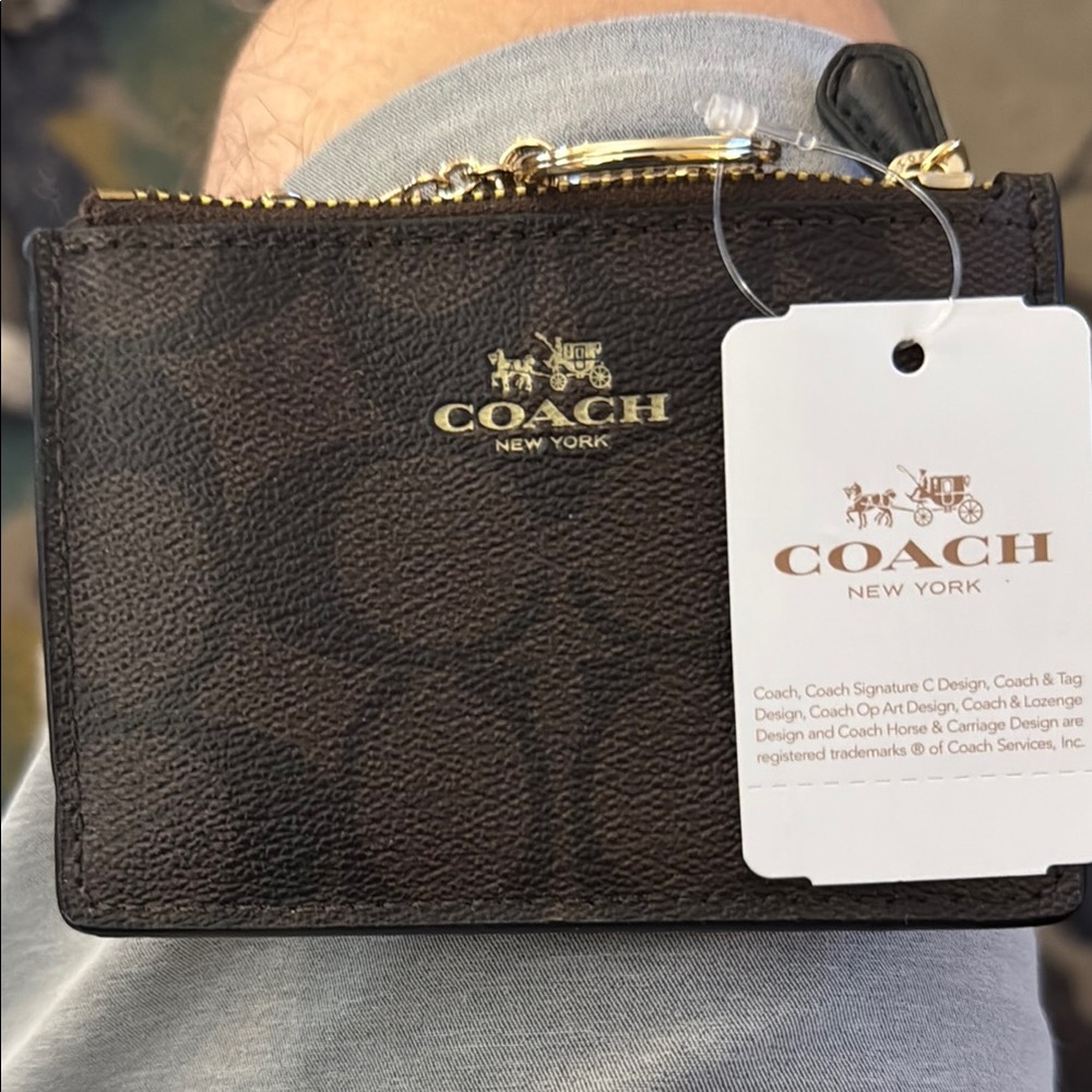 Coach Dark Brown Leather Pouch